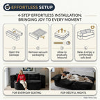 78.7-inch Folding futon Sofa Bed, Full-Size Convertible Sleeper couch Bed, Memory Sponge Double settee with Comfortable Mattress, Suitable for Living Room and Guest Room (dark gray, 78.7 inches)