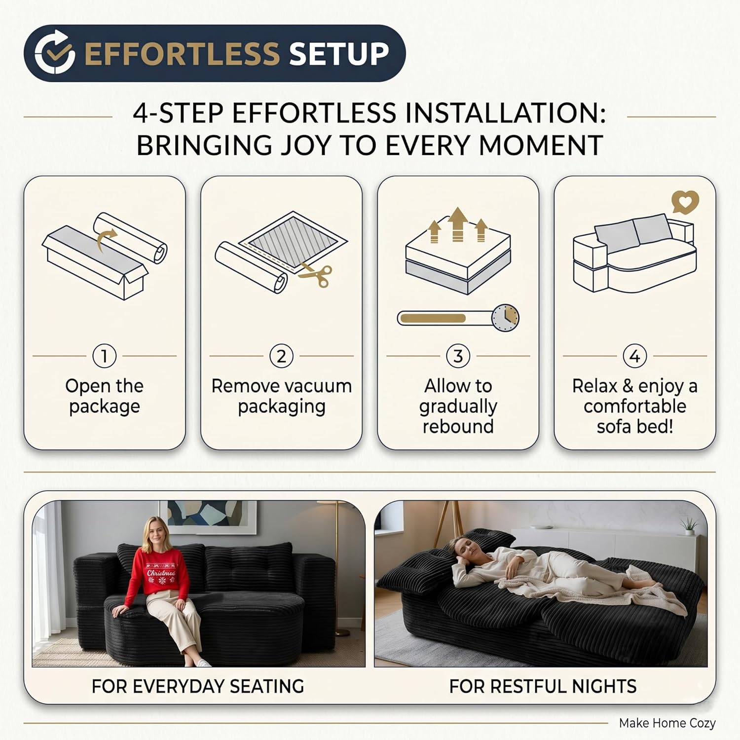 78.7-inch Folding futon Sofa Bed, Full-Size Convertible Sleeper couch Bed, Memory Sponge Double settee with Comfortable Mattress, Suitable for Living Room and Guest Room (dark gray, 78.7 inches)