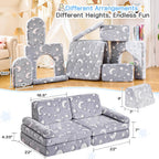 IFNOW Star Modular Kids Play Couch for Toddlers 1-3, Convertible & Washable Toddler Foam Couch for Playroom & Living Room, Glow-in-the-Dark, Apartment Friendly CPC Certified Building Fort Play Couch
