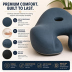 AetherForm Orthopedic Meditation Cushion – Three-Point Ergonomic Floor Seat with Tailbone Relief & Contoured Support for Mindful Sitting, Yoga, and Relaxation (Black, Large)