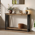 ChooChoo Farmhouse Console Table, Narrow Sofa Table for Entryway, 40 Inch | Rustic Entryway Table for Living Room, Hallway, Rustic Oak & Black
