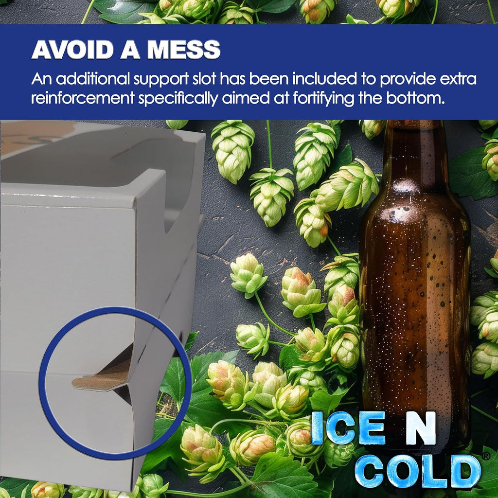 ICE N COLD 4pk Cardboard Carrier (Flag,12ct) | Holds 4pk 12oz Bottles