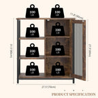 LVSOMT Mini Coffee Bar Cabinet for Home Kitchen, 27.5'' Coffee Stand Station with Adjustable Shelves & Door, Farmhouse Sideboard Buffet for Small Space, Dining Room, Living Room, Industrial Brown