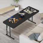 VINGLI 4 FT Narrow Folding Table,Premium Quality HDPE Material and Sturdy Metal Frame, Perfect for Buffet, Seminar, Party, Training, Home Work, Black