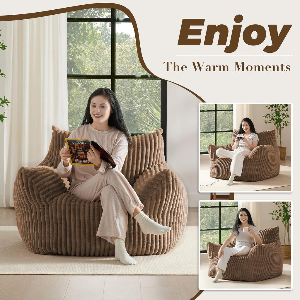 Oversized Bean Bag Chair for Living Room Furniture Bean Bag Chairs for Adults- Small Couch & Lounge Accent Chair for Living Room Chairs or Bedroom