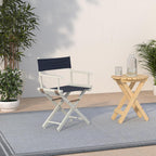 Casual Home 18" Director's Chair White Frame with Navy Canvas