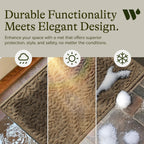 WaterHog Boxwood Front Door Mat Indoor Outdoor Entrance, Absorbent All-Weather Doormat with Non-Slip Rubber Backing, Dirt & Moisture Trapper, Low Profile & Easy Clean, Made in USA, 23"x36" Camel