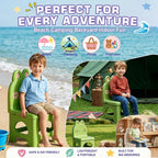 Kids Folding Chair, Ergonomic Small Chair for Toddlers, Durable Plastic Kids Chair for Home Classroom Camping, Lightweight Padded Seat (Green)