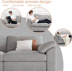 EASE MOOSE Oversized L Shape Sectional Modular Sofa,Wide Deep seat Sectional Sofa,FSC Certified Comfortable Chenille Grey Cloud Modular Sofa