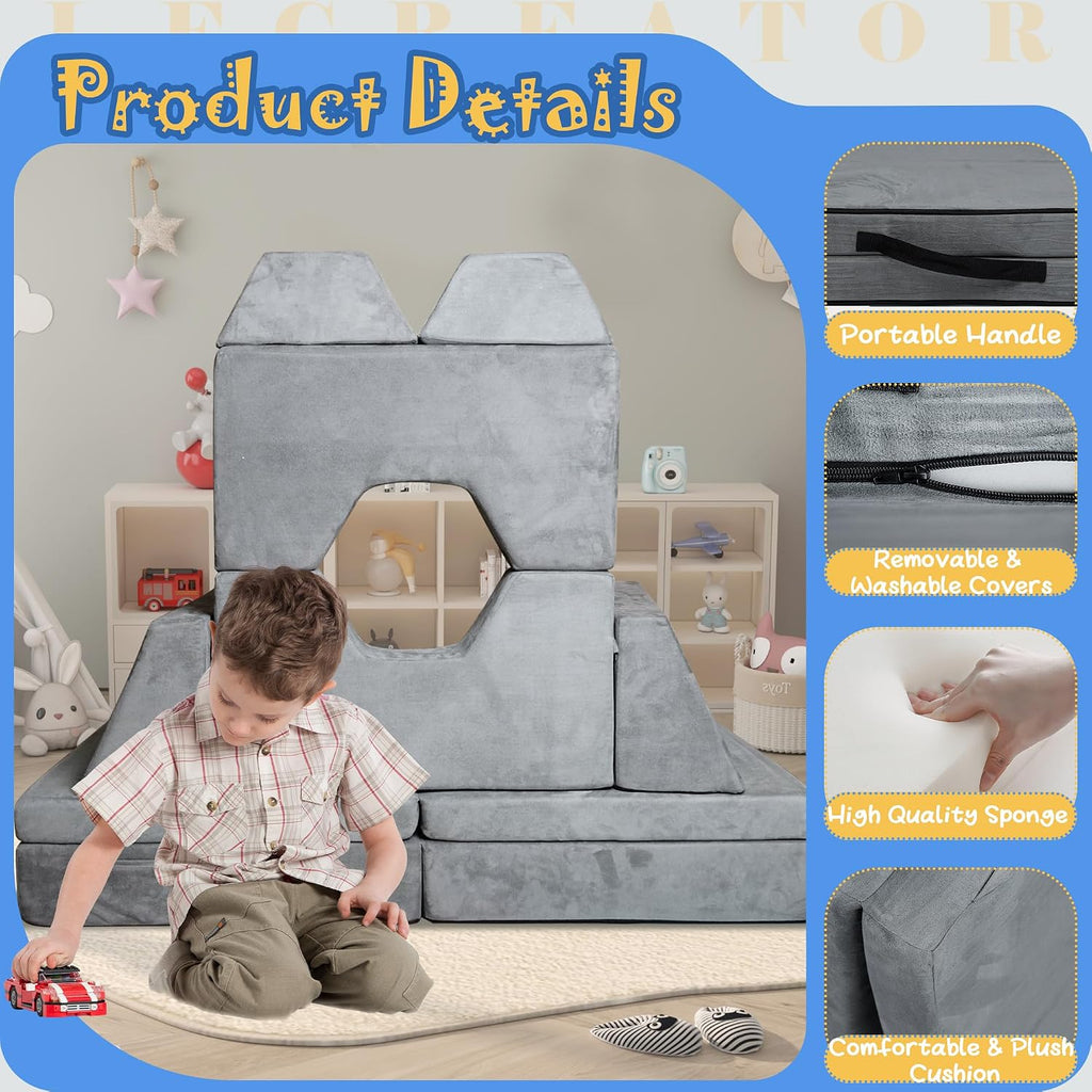 Modular Kids Sofa,Couch for Toddler and Baby Playroom/Bedroom,Perfect Toddler & Baby Couch for Play & Lounging,Ideal for Boys & Girls.New Recommended