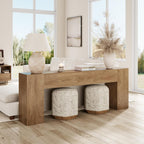 Epecoya Extra Long Console Tables for Entryway 86-Inch, Farmhouse Couch Table Behind Sofa Wooden, Modern Entryway Table for Entrance, Hallway, Living Room, Apartment, Natural Oak Brown
