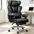 Big & Tall Office Chair 400 lbs Capacity – Ergonomic High Back Executive Chair with Adjustable Arms & Retractable Footrest, Heavy Duty Computer Gaming Chair for Plus-Size Users, Black