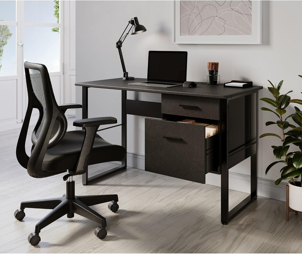 Realspace® Sensi Mesh/Fabric Low-Back Task Office Chair, Black, BIFMA Compliant
