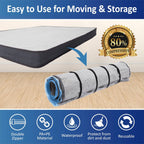 Storage Logic Foam Mattress Vacuum Bag with Blue Zipper, Mattress Storage Bag, Straps Included, Queen/Full/Full-XL