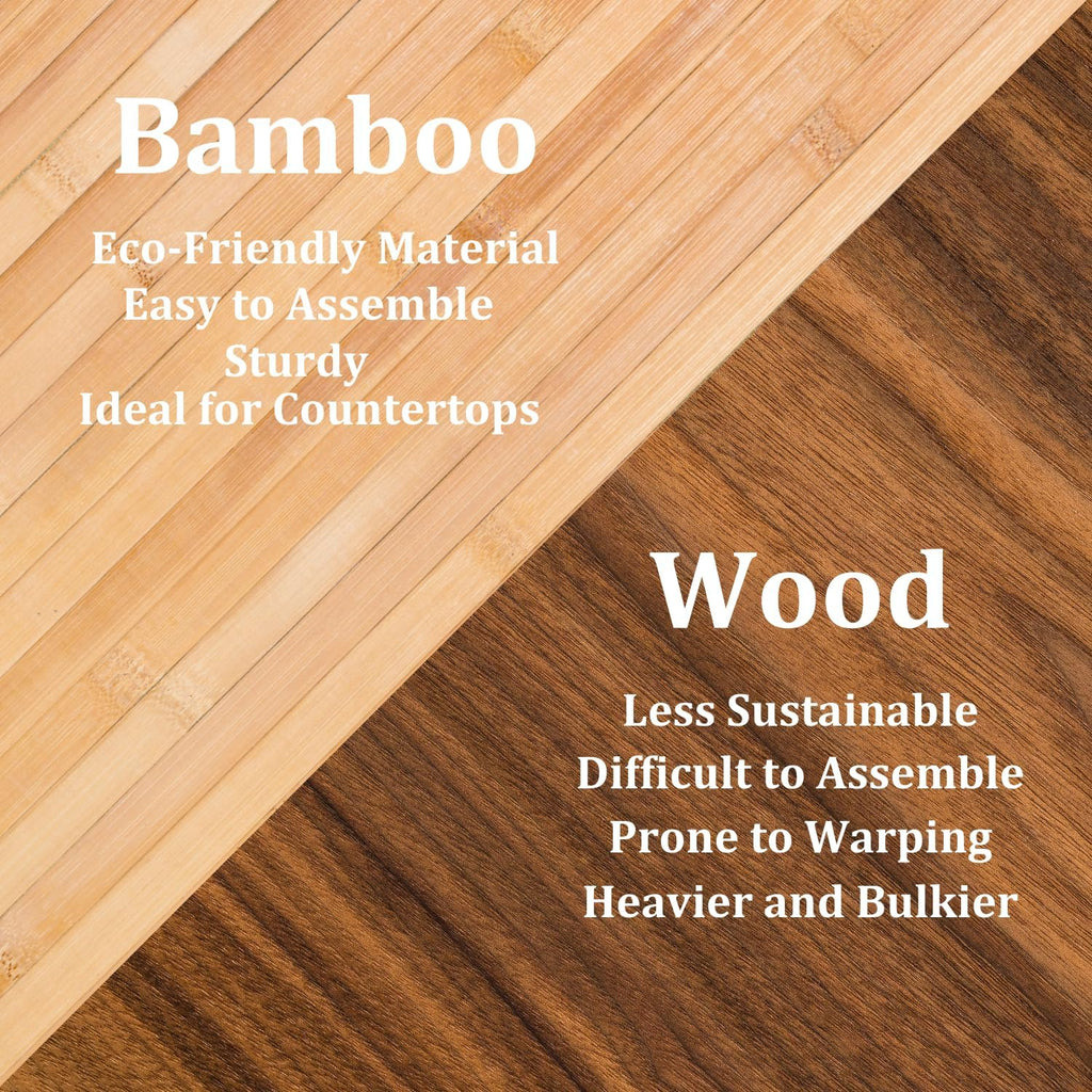 8 Bottle Bamboo Small Wine Rack for Countertop, No Tools Assembly, Modern Lattice Design, Durable, Wine and Liquor Bottle Storage for Small Spaces