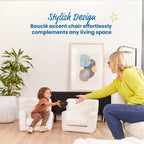 ECR4Kids Mila Sherpa Toddler Arm Chair with Removable Wooden Legs, Kids Furniture, White