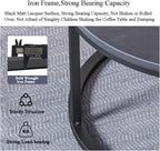 Nesting Coffee Tables Set of 2 Furniture Round Living Room Table Sets Side Tables for Bedroom with Top and Black Metal Frame(F)