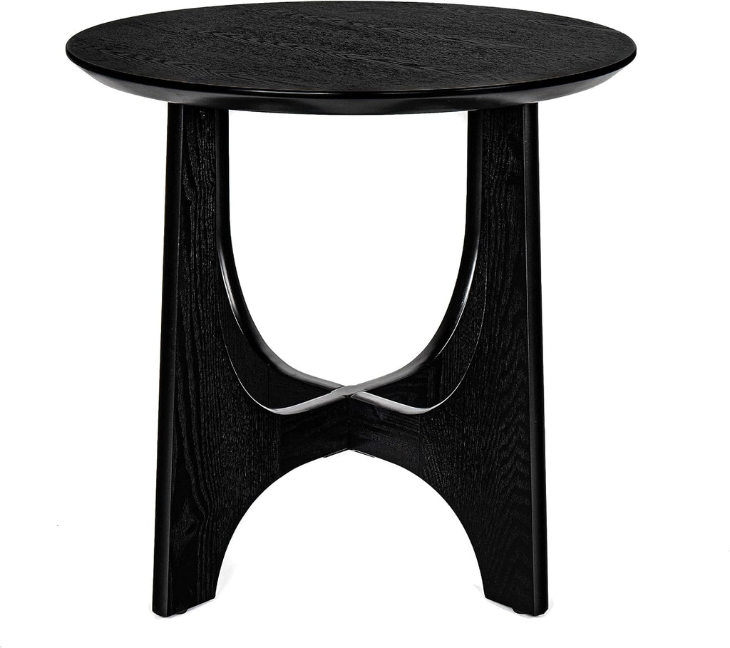 25" Round End Table, Wooden Side Table,Night Stand for Living Room,Reception Room