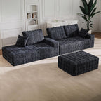 40" L Shape Sectional Sofa Ottoman, Memory Foam Cloud Couchottoman, No Assembly Required, Oversized Chaise Modular Ottoman Couches for Living Room, Office, Apartment - Left/Right, Gray