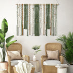 MEIVINES Macrame Wall Hanging Large Wall Art Handmade Woven Tapestry Boho Tapestry Macrame Wall Decor Art Home decoration for Living Room Bedroom Apartment Dorm Wedding Party 38" x 29" (Dark Green)