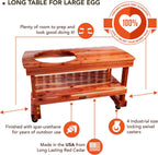 JJGeorge Long Table for Large Big Green Egg – Includes Table Cover