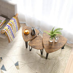 SOMY Nesting Coffee Tables End Table Sets Set of 3 Vintage Side Tables, Nightstand Modern Furniture Table Sets for Home Office Bedroom-Rustic Brown