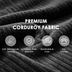 Modular Sectional Sofa Couches, 96" L-Shaped Cloud Boneless Couch with Left Chaise Lounge & Side Pockets for Living Room | No Assembly Required | Corduroy Fabric, Black