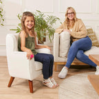 ECR4Kids Mila Sherpa Toddler Arm Chair with Removable Wooden Legs, Kids Furniture, White