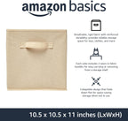 Amazon Basics Collapsible Fabric Storage Cubes Organizer with Handles, Sturdy Storage Bins for Organization, 10.5" x 10.5" x 11", Beige, 6-Pack