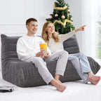 Bean Bag Loveseat Chair Big Sofa Beanbag Chair for Adults Fireside Chair Bean Bag Lounger with Memory Foam Filled for Home,Apartment or Gaming Venue（DGY Teddy）