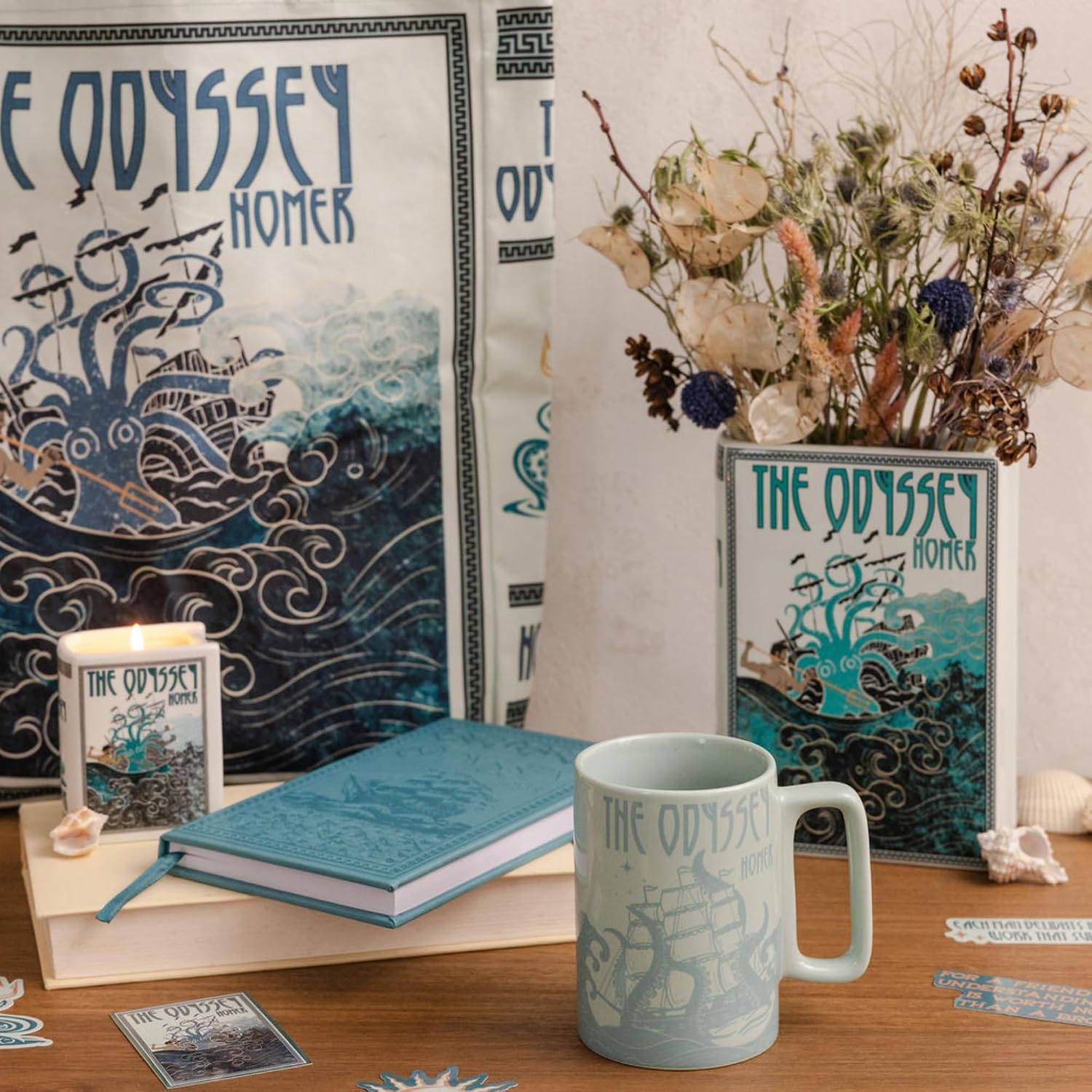 Steel Mill & Co. Ceramic Book-Shaped Vase, The Odyssey | Large Decorative Vase for Book Lovers, Vintage Inspired Bookshelf Decor, Unique, Novelty Ceramics