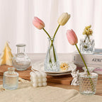 Arme Glass Bud vases in Bulk，Small Glass Flower Vase for Centerpieces 20Pcs | Small Clear Bud Vases ， Mini Vintage Vase for flowers& Rustic Wedding Decorations