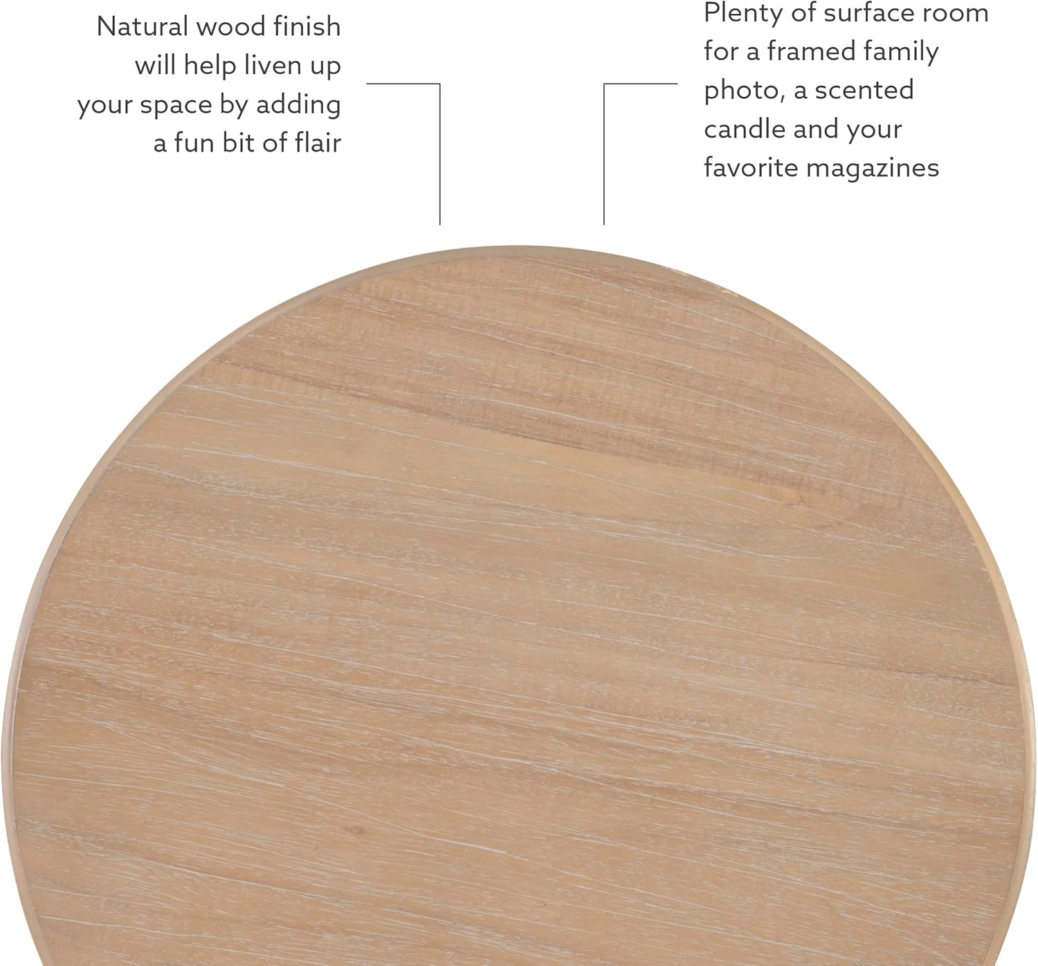 Powell Tarkin Round Natural Wood Turned Spindle Pedestal Side Accent Table