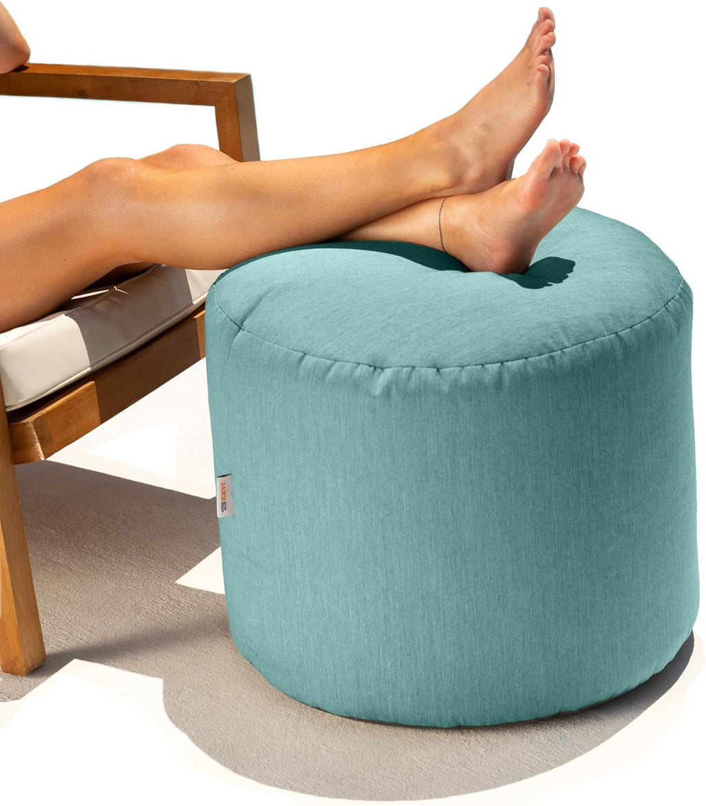 Jaxx Spring Indoor/Outdoor Bean Bag Pouf Ottoman, Sunbrella Breeze