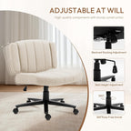 Vigosit Criss Cross Wheeled Chair - Adaptable Comfort for Every Need, High-Backed, with Adjustable Wide Armrests, Anti-Skid Fabric Upholstery, and a Sleek Modern Aesthetic for Home Office Use