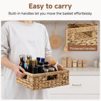 StorageWorks Pantry Baskets, Wicker Storage Baskets for Organizing, Shelves, Pantry Organizers and Storage, Water Hyacinth, 13" L x 10¼"W x 4 ¾"H