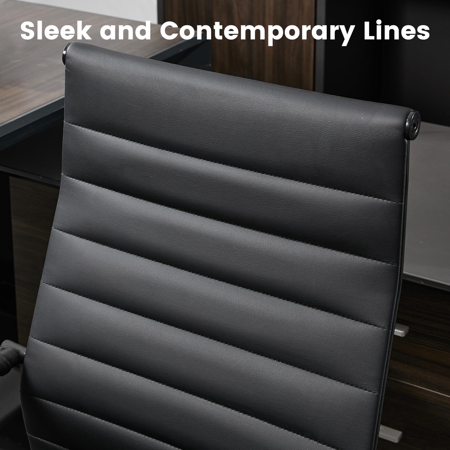 Office Desk Chair Leather, Conference Room Chairs with Wheels, Modern Executive Computer Guest Chairs with Arms.