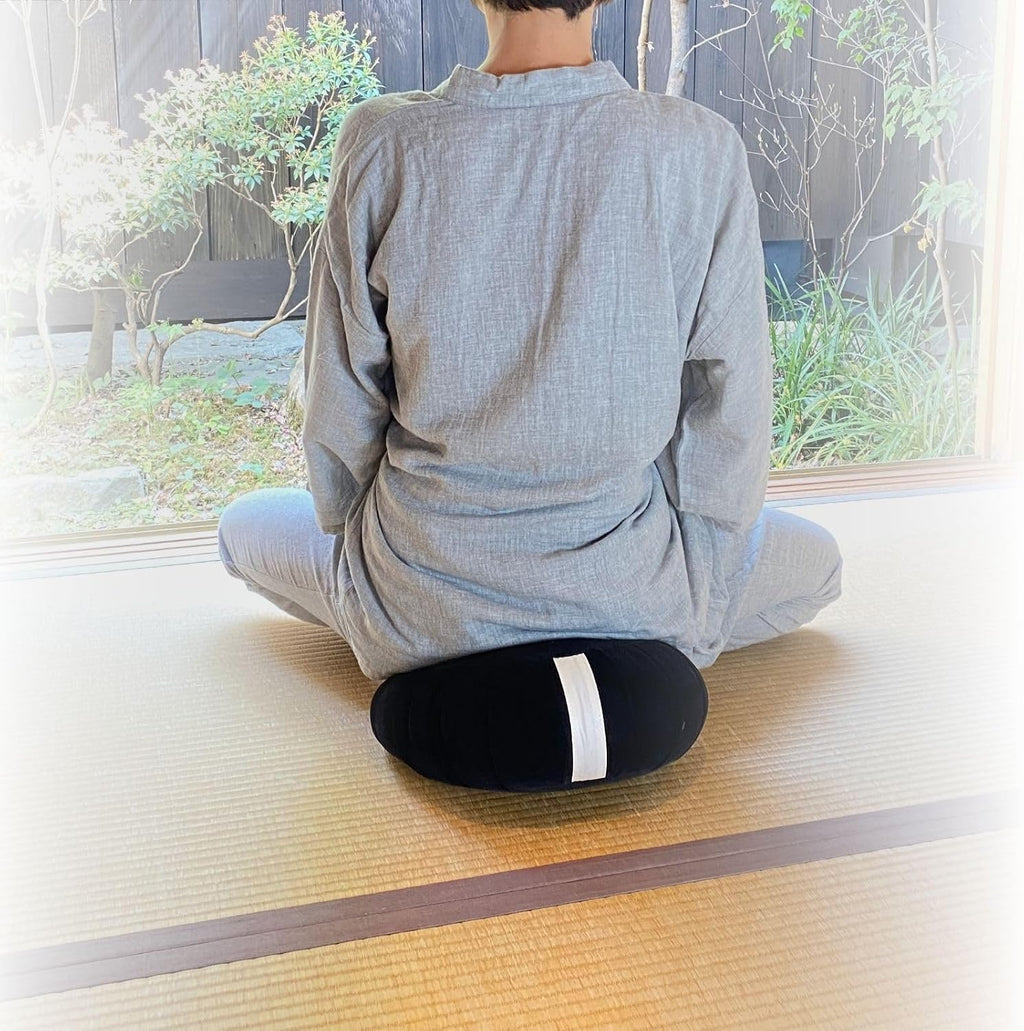 Zafu Meditation Cushion Japan Made | Authentic Zen Temple Style Zazen Seat – Firm Kapok Filling for Mindfulness, Yoga & Posture Support