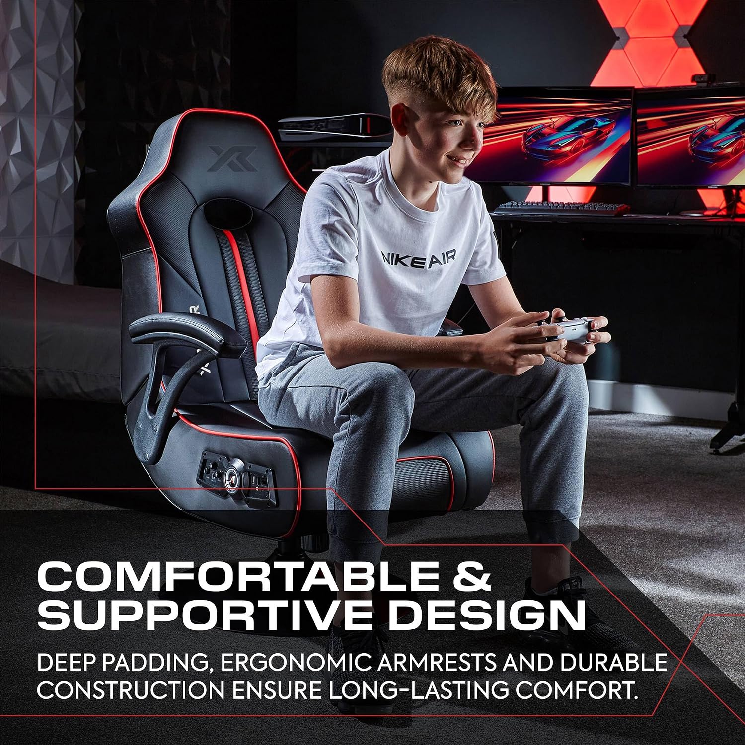 Torque 2.1 Audio Console Gaming Chair - Black / Red