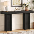 Modern Entryway Table, 55'' Wood Console Table with Storage Couch Table Behind Sofa Black Living Room Table for Entryway Hallway, Foyer