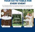 32in Folding Bar Height Tables (2-Pack) – White Round High Top Cocktail Tables for Indoor & Outdoor Use, Parties, BBQs, Weddings – Removable Legs, Heavy-Duty & Portable