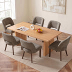 Usaint Wooden Dining Chairs Set of 6, Modern Upholstered Dining Room Chair Kitchen Chairs with Ergonomic Curved Backrest for Kitchen and Restaurant, Brown