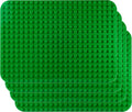 Apostrophe Games Green Building Block Base Plate for Large Blocks 15" x 10" - Compatible with Major Brands, STEM Learning (4X Green)