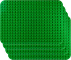 Apostrophe Games Green Building Block Base Plate for Large Blocks 15" x 10" - Compatible with Major Brands, STEM Learning (4X Green)