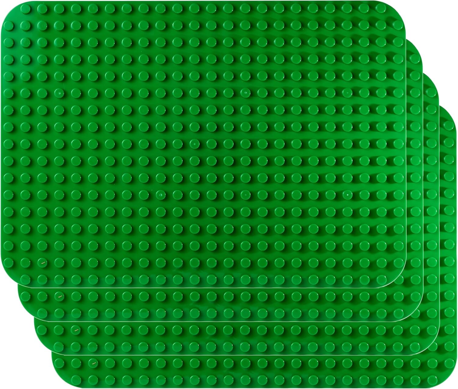 Apostrophe Games Green Building Block Base Plate for Large Blocks 15" x 10" - Compatible with Major Brands, STEM Learning (4X Green)