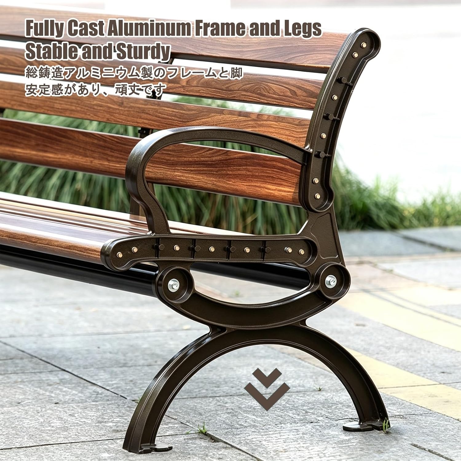 Park Benches for Outside, Outside Benches Weather Proof, Weather Resistant and Weatherproof, Suitable for Courtyards, Porches, Poolside Areas, and Parks.(A Upgraded,150cm)