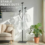 Coat Rack Stand, Freestanding Metal Coat Rack with Sturdy Marble Base, Modern Standing Coat Rack Tree with 8 Hooks for Entryway, Bedroom, Office & Hallway, Space-Saving Design, Black, 68.9 Inches Tall