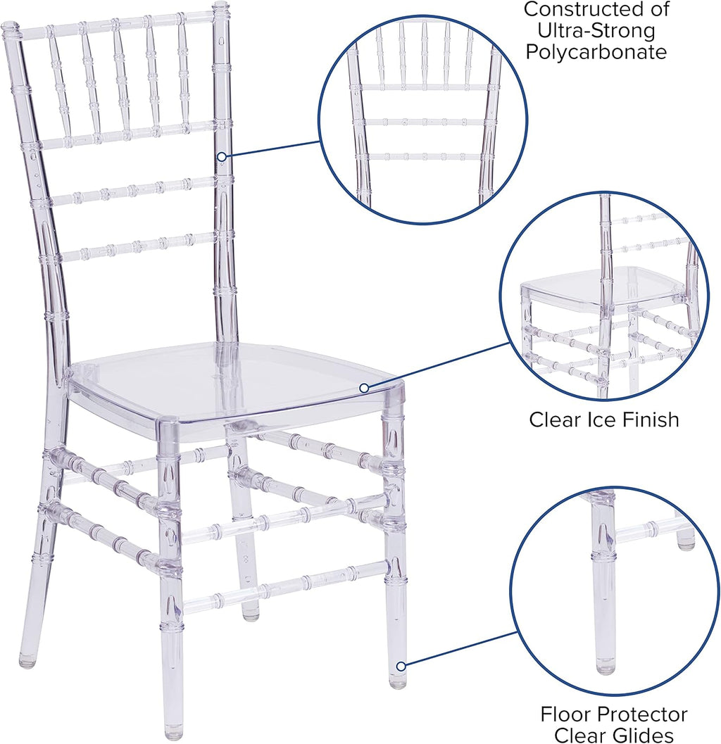 Flash Furniture Flash Elegance Crystal Ice Stacking Chiavari Chair
