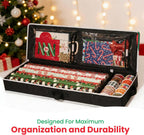 Handy Laundry Gift Wrap Storage Organizer, Easily organize Wrapping Paper, Ribbons, Bows, Scissors, Fits 18-24 Standard Rolls, Keeps Gift Supplies in Perfect Condition & Ready for Next Season, (Black)