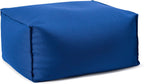 Gouchee Home Chamonix Rectangular Outdoor Pouf, Blue - Foot Stool, Stuffed Ottoman Bean Bag Chair - Plush, Stylish, Lightweight, and Comfortable Furniture Accessory with Water-Proof Fabric